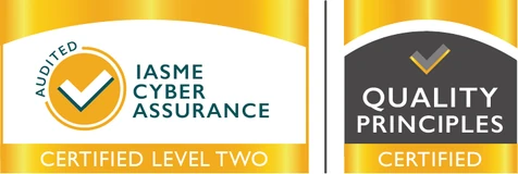 IASME Cyber Assurance Certified Level Two (audited) and Quality Principles Certified badges